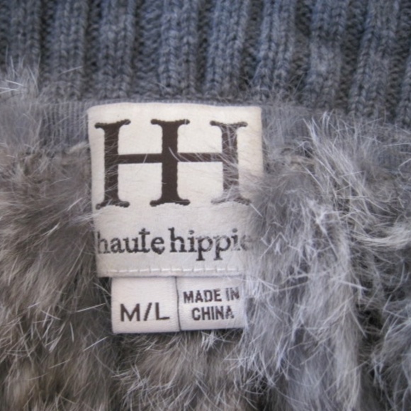 Haute Hippie Rabbit Fur Open Front Knit Cardigan - Picture 6 of 8